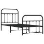 Bed frame with headboard and black metal footboard 90x190 cm by vidaXL, Beds and slatted bases - Ref: Foro24-352588, Price: 9...