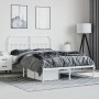 Metal bed frame with white headboard 135x190 cm by vidaXL, Beds and slatted bases - Ref: Foro24-352626, Price: 107,99 €, Disc...