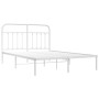 Metal bed frame with white headboard 135x190 cm by vidaXL, Beds and slatted bases - Ref: Foro24-352626, Price: 107,99 €, Disc...