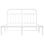 Metal bed frame with white headboard 135x190 cm by vidaXL, Beds and slatted bases - Ref: Foro24-352626, Price: 107,99 €, Disc...