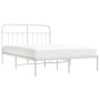 Estructura de cama de metal con cabecero blanca 140x190 cm de vidaXL, Camas y somieres - Ref: Foro24-352627, Precio: 111,78 €...