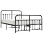 Black metal headboard and footboard bed frame 150x200 cm by vidaXL, Beds and slatted bases - Ref: Foro24-352598, Price: 158,2...