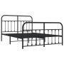 Black metal headboard and footboard bed frame 150x200 cm by vidaXL, Beds and slatted bases - Ref: Foro24-352598, Price: 158,2...