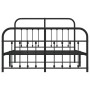 Black metal headboard and footboard bed frame 150x200 cm by vidaXL, Beds and slatted bases - Ref: Foro24-352598, Price: 158,2...