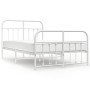 Metal bed frame with headboard and white footboard 120x200 cm by vidaXL, Beds and slatted bases - Ref: Foro24-352643, Price: ...