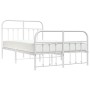 Estructura cama metal con cabecero y estribo blanco 120x200 cm de vidaXL, Camas y somieres - Ref: Foro24-352643, Precio: 133,...