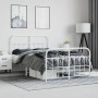 Metal bed frame with headboard and white footboard 120x200 cm by vidaXL, Beds and slatted bases - Ref: Foro24-352643, Price: ...