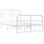 Metal bed frame with headboard and white footboard 120x200 cm by vidaXL, Beds and slatted bases - Ref: Foro24-352643, Price: ...