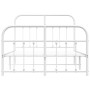 Estructura cama metal con cabecero y estribo blanco 120x200 cm de vidaXL, Camas y somieres - Ref: Foro24-352643, Precio: 133,...