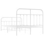 Estructura cama metal con cabecero y estribo blanco 120x200 cm de vidaXL, Camas y somieres - Ref: Foro24-352643, Precio: 133,...