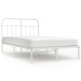 Metal bed frame with white headboard 120x200 cm by vidaXL, Beds and slatted bases - Ref: Foro24-352625, Price: 116,10 €, Disc...