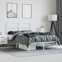 Metal bed frame with white headboard 120x200 cm by vidaXL, Beds and slatted bases - Ref: Foro24-352625, Price: 116,10 €, Disc...