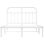 Metal bed frame with white headboard 120x200 cm by vidaXL, Beds and slatted bases - Ref: Foro24-352625, Price: 116,10 €, Disc...