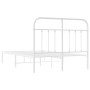 Metal bed frame with white headboard 120x200 cm by vidaXL, Beds and slatted bases - Ref: Foro24-352625, Price: 116,10 €, Disc...