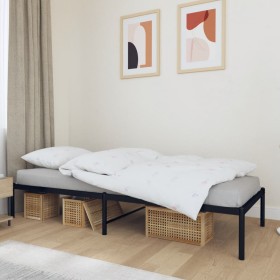 Estructura de cama de metal negro 80x200 cm de vidaXL, Camas y somieres - Ref: Foro24-350837, Precio: 72,99 €, Descuento: %