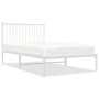 Metal bed frame with white headboard 100x190 cm by vidaXL, Beds and slatted bases - Ref: Foro24-350925, Price: 77,75 €, Disco...