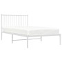 Metal bed frame with white headboard 100x190 cm by vidaXL, Beds and slatted bases - Ref: Foro24-350925, Price: 77,75 €, Disco...