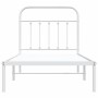 Estructura de cama de metal con cabecero blanco 90x190 cm de vidaXL, Camas y somieres - Ref: Foro24-352619, Precio: 67,46 €, ...