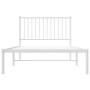 Metal bed frame with white headboard 100x190 cm by vidaXL, Beds and slatted bases - Ref: Foro24-350925, Price: 77,75 €, Disco...