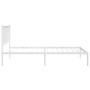 Metal bed frame with white headboard 100x190 cm by vidaXL, Beds and slatted bases - Ref: Foro24-350925, Price: 77,75 €, Disco...