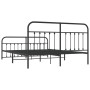 Black metal headboard and footboard bed frame 183x213cm by vidaXL, Beds and slatted bases - Ref: Foro24-352601, Price: 140,20...