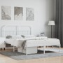 White metal bed frame with headboard 140x200 cm by vidaXL, Beds and slatted bases - Ref: Foro24-352628, Price: 102,56 €, Disc...