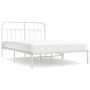 White metal bed frame with headboard 140x200 cm by vidaXL, Beds and slatted bases - Ref: Foro24-352628, Price: 102,56 €, Disc...