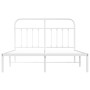 White metal bed frame with headboard 140x200 cm by vidaXL, Beds and slatted bases - Ref: Foro24-352628, Price: 102,56 €, Disc...