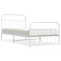 Metal bed frame with headboard and footboard white 100x200 cm by vidaXL, Beds and slatted bases - Ref: Foro24-352640, Price: ...