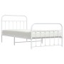 Metal bed frame with headboard and footboard white 100x200 cm by vidaXL, Beds and slatted bases - Ref: Foro24-352640, Price: ...