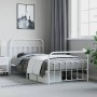 Metal bed frame with headboard and footboard white 100x200 cm by vidaXL, Beds and slatted bases - Ref: Foro24-352640, Price: ...