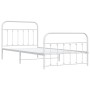 Metal bed frame with headboard and footboard white 100x200 cm by vidaXL, Beds and slatted bases - Ref: Foro24-352640, Price: ...