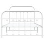 Estructura cama metal con cabecero y pie cama blanca 100x200 cm de vidaXL, Camas y somieres - Ref: Foro24-352640, Precio: 92,...