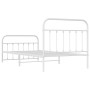 Metal bed frame with headboard and footboard white 100x200 cm by vidaXL, Beds and slatted bases - Ref: Foro24-352640, Price: ...