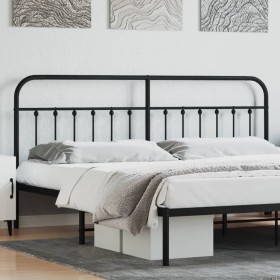 Black metal headboard 193 cm by vidaXL, Headboards and footboards - Ref: Foro24-352615, Price: 45,99 €, Discount: %