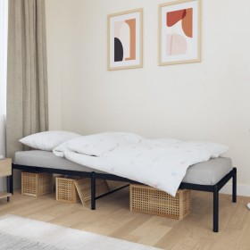 Estructura de cama de metal negro 90x190 cm de vidaXL, Camas y somieres - Ref: Foro24-350838, Precio: 68,70 €, Descuento: %