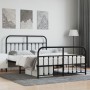 Black metal headboard and footboard bed frame 140x200 cm by vidaXL, Beds and slatted bases - Ref: Foro24-352597, Price: 141,2...