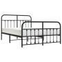 Black metal headboard and footboard bed frame 140x200 cm by vidaXL, Beds and slatted bases - Ref: Foro24-352597, Price: 141,2...