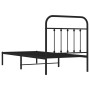 Estructura de cama con cabecero metal negro 90x190 cm de vidaXL, Camas y somieres - Ref: Foro24-352570, Precio: 73,19 €, Desc...