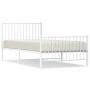 Estructura cama metal con cabecero y pie cama blanca 100x200 cm de vidaXL, Camas y somieres - Ref: Foro24-350944, Precio: 80,...