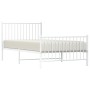 Estructura cama metal con cabecero y pie cama blanca 100x200 cm de vidaXL, Camas y somieres - Ref: Foro24-350944, Precio: 80,...