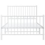 Estructura cama metal con cabecero y pie cama blanca 100x200 cm de vidaXL, Camas y somieres - Ref: Foro24-350944, Precio: 80,...