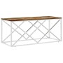 Stainless steel and solid recycled wood coffee table by vidaXL, Coffee table - Ref: Foro24-349968, Price: 78,48 €, Discount: %