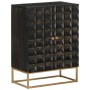 Aparador de hierro y madera maciza de mango negro 55x34x75 cm de vidaXL, Aparadores - Ref: Foro24-351679, Precio: 194,37 €, D...