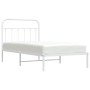 Estructura de cama de metal con cabecero blanco 100x190 cm de vidaXL, Camas y somieres - Ref: Foro24-352621, Precio: 78,99 €,...