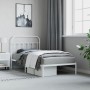 Estructura de cama de metal con cabecero blanco 100x190 cm de vidaXL, Camas y somieres - Ref: Foro24-352621, Precio: 78,99 €,...