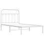 Metal bed frame with white headboard 100x190 cm by vidaXL, Beds and slatted bases - Ref: Foro24-352621, Price: 78,99 €, Disco...