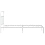 Estructura de cama de metal con cabecero blanco 100x190 cm de vidaXL, Camas y somieres - Ref: Foro24-352621, Precio: 78,99 €,...