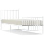 Metal bed frame with headboard and footboard white 75x190 cm by vidaXL, Beds and slatted bases - Ref: Foro24-350939, Price: 7...