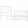 Metal bed frame with headboard and footboard white 75x190 cm by vidaXL, Beds and slatted bases - Ref: Foro24-350939, Price: 7...